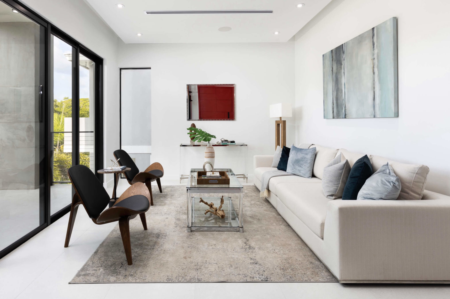 Modern Living Room in Key Largo. Staged by Showhomes Miami